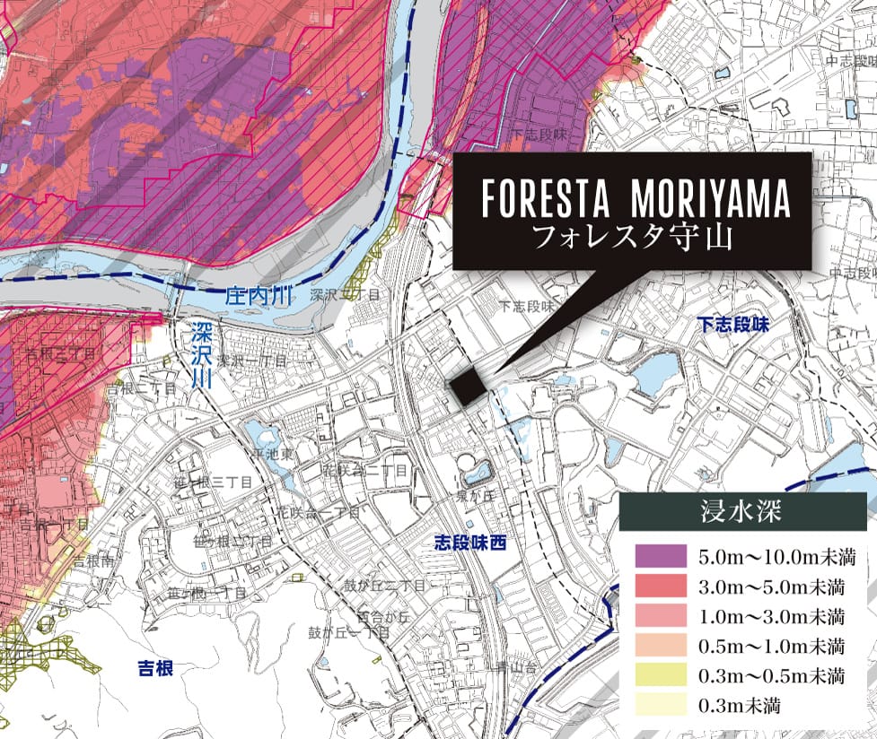 浸水継続時間図