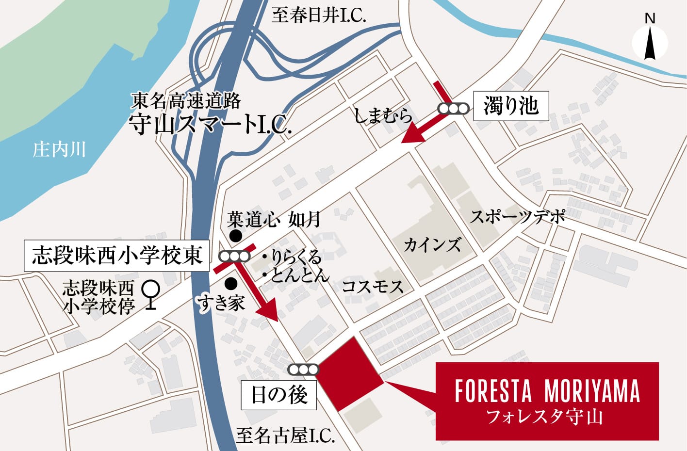 フォレスタ守山　現地案内拡大図